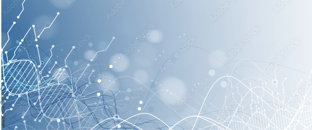 Wall mural abstract artificial intelligence dna technology. science and social concept. futuristic connection s
