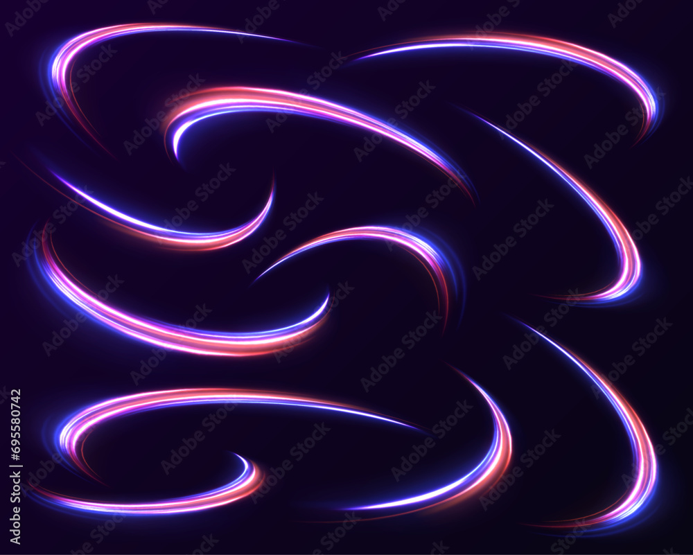 Aufkleber neon stripes in the form of drill, turns and swirl. illustration of high speed concept. high-speed l
