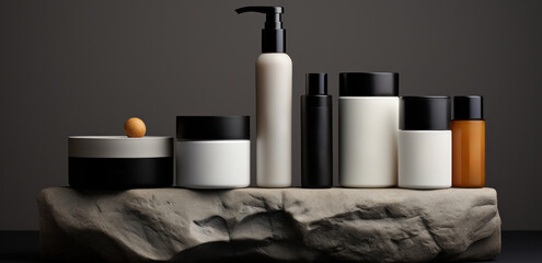 an assortment of natural skincare products is shown