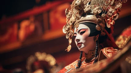 Rolgordijnen Artists performing a Beijing Opera piece. © Denis Bayrak