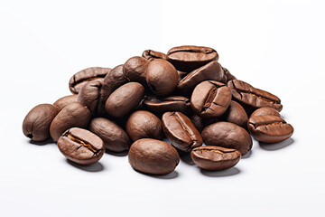 Naklejka premium Coffee beans isolated on white background. Close up