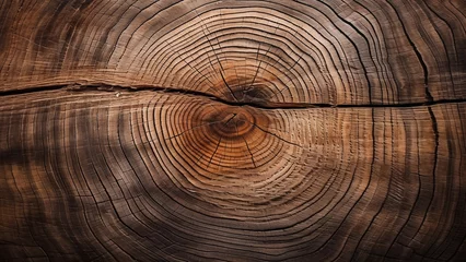 Fotobehang Nature’s Imprint: The Rough Texture of a Cross-Sectioned Oak © 대연 김
