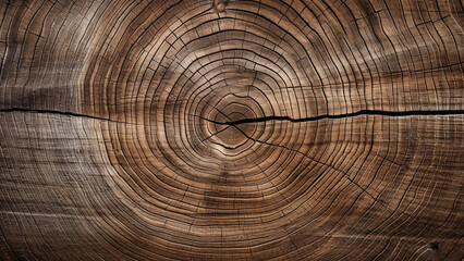 Naklejka premium Nature’s Imprint: The Rough Texture of a Cross-Sectioned Oak