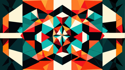 Geometric shapes forming a kaleidoscopic pattern. vektor icon illustation