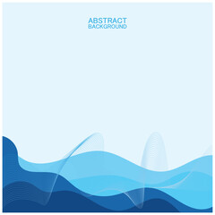 Abstract beach wave background design with blue vector combination, concept design for book cover, wallpaper, swimming pool, marine, lake