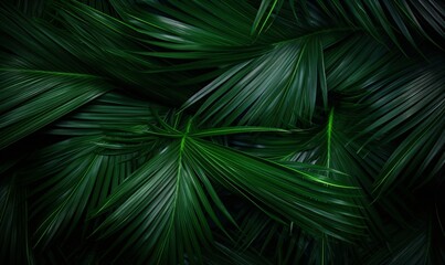 A lush green palm tree with large leaves Generative AI