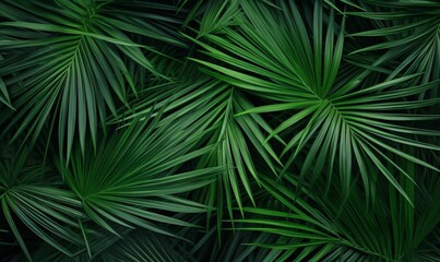 A lush green palm tree forest Generative AI