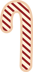 Cute Retro Christmas Candy Cane Shape