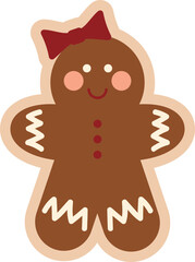 Cute Retro Christmas Gingerbread Person Woman Girl