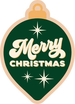 Cute Retro Christmas Ornament Merry Christmas