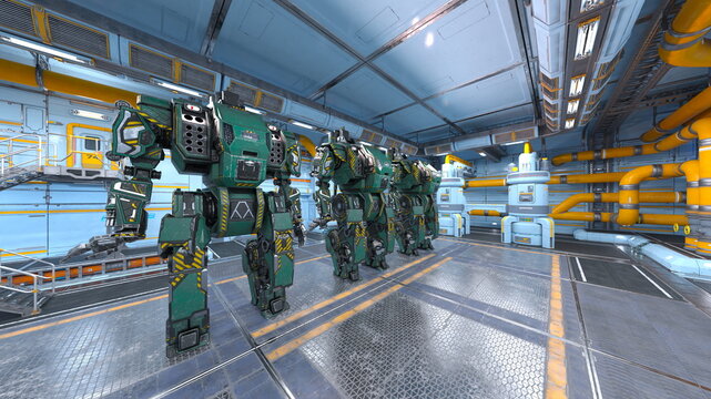 戦闘ロボット　3DCG レンダリング