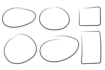 Hand drawn circles, squares, and rectangular frames set, Handdrawn doodles frame