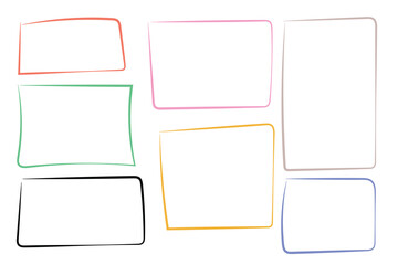 Handdrawn doodle square highlights, handdrawn square boxes, Frame and box elements with marker details