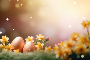 spring easter background with copy space