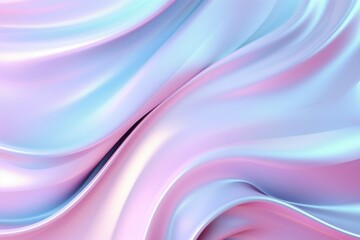 Flowing holographic background, pastel pink and blue and gray colors