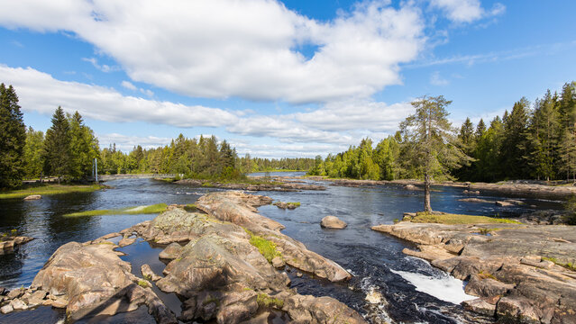 Kiiminkijoki river landscape near Oulu, Finland