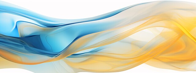 Obraz premium Fantastic Blue and Yellow Wave Generative AI