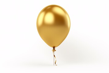 A gold balloon with a gold ribbon Generative AI