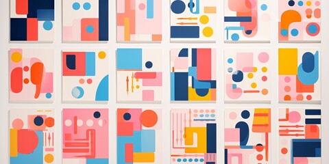 Colorful Abstract Artwork Display Generative AI