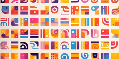Colorful abstract shapes and patterns Generative AI