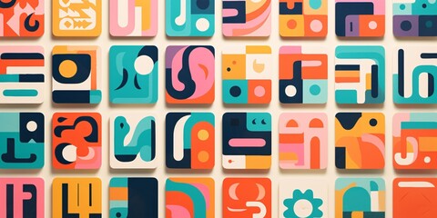 Colorful abstract shapes and patterns Generative AI