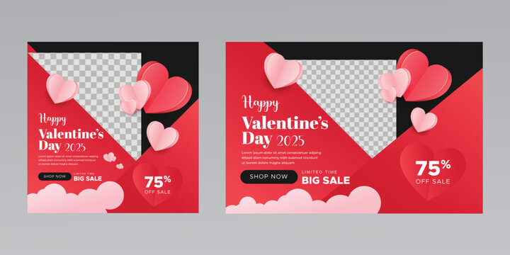 Happy Valentine Social Media Instagram Post Banner & Webinar Invitation Poster Flyer Template 