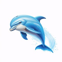 A Blue Dolphin Swimming in the Ocean Generative AI