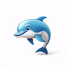 Obraz premium A Blue Dolphin Swimming in the Ocean Generative AI