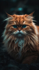 a dream looks like to a fluffy orange long haired cat created with Generative Ai