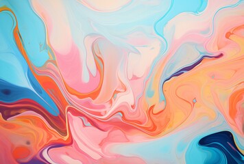 Colorful Abstract Artwork with Pink, Blue, and Orange Tones Generative AI