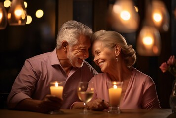 Elderly Couple Enjoying a Wine Tasting Experience Generative AI