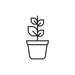 Plant in the pot icon, isolated on white background, vector illustration