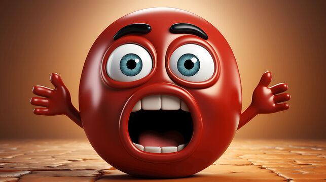 Emoticon rojo gritando