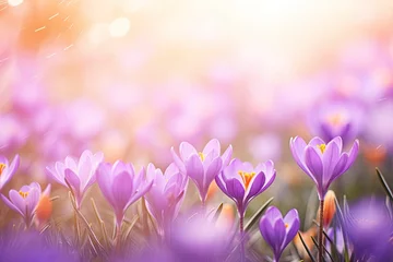 Fotobehang spring crocus flowers © Vasili