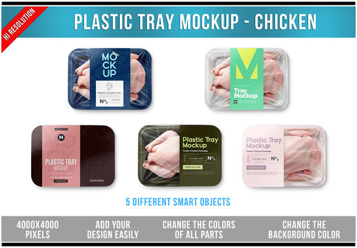 Plastic Tray Mockup - Chicken