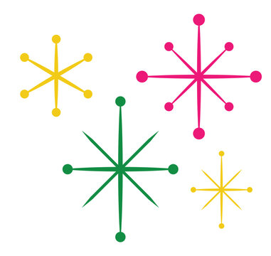 Groovy Retro Atomic Starburst Sparkles