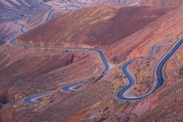 Scenic mountain route in the Andean mountain range