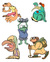 Fototapeta premium set of cartoon animals
