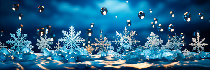 Christmas holiday background with snowflakes  - Powered by Adobe