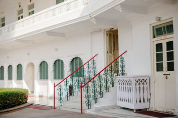 staircase with columns