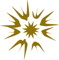 Abstract star shape vector illustration. Simple Star silhouette design elements