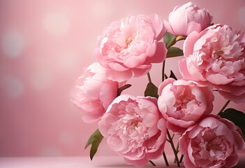 pink peonies on a pink background