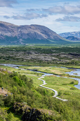 thingvellir national park in iceland in summer