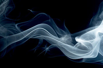 Smoke on black background. Magic abstract effect. Halloween smoky concept. AI generation