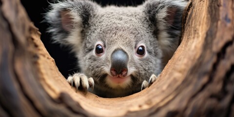 funny and cute koala on a tree, animals of australia, Generative AI