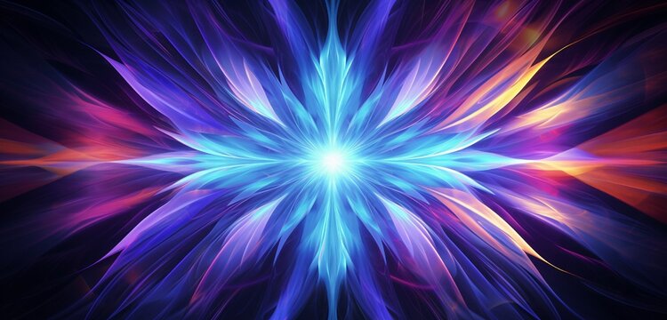 A vibrant digital abstract background with kaleidoscopic patterns and vibrant colors reminiscent of a pulsating energy field. - Powered by Adobe