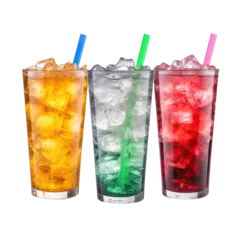 Fotobehang Variety of fruit juice in glasses on transparent background © PNG WORLD