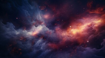 Abstract representation of exploration and discovery showcased through a cosmic voyage of swirling nebulae and celestial wonders.