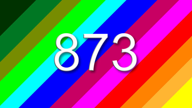 873 colorful rainbow background year number