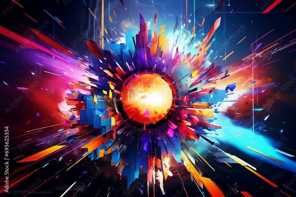 Wall mural abstract representation of innovation and creativity showcased in a dynamic fusion of technological 